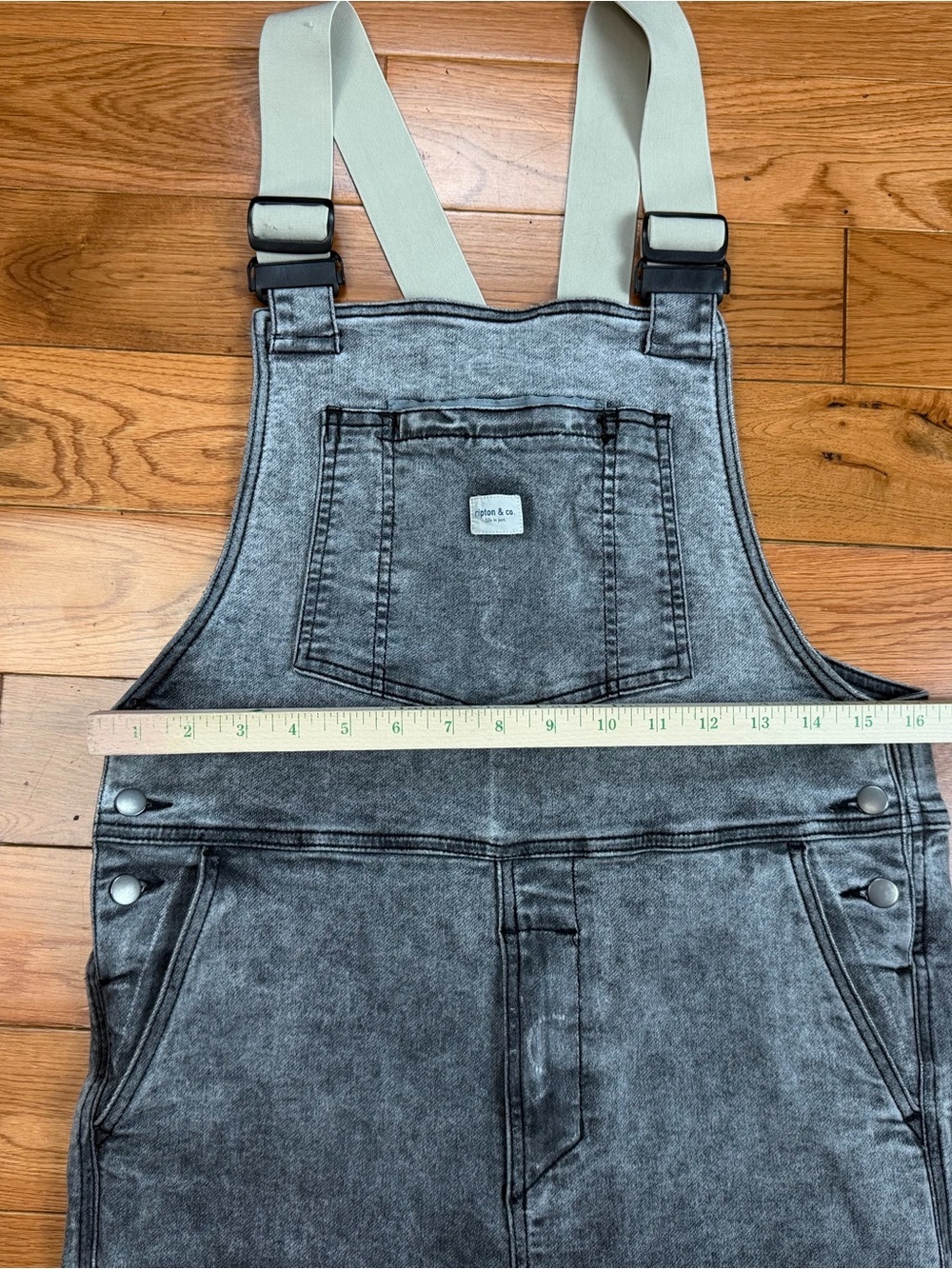 Ripton & Co Women’s Performance Stretch Acid Wash Jort Overalls NWOT - Picture 9 of 10